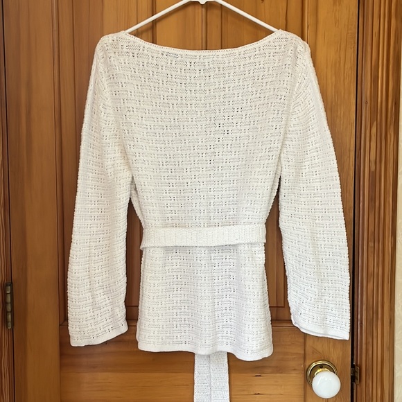 COPY - Liz Claiborne White Crochet Knit Sweater.  Woman’s Medium - Picture 2 of 7